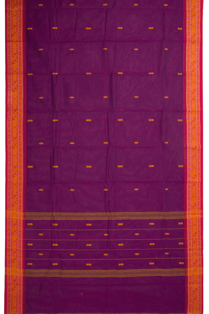 Purple Handloom Chettinad Cotton Saree 10072688