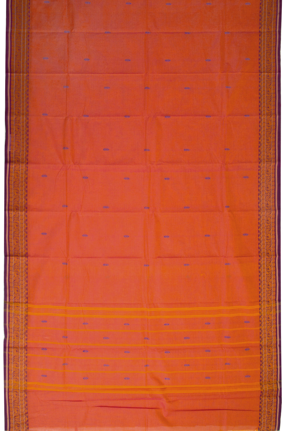 Orange Handloom Chettinad Cotton Saree 10072697