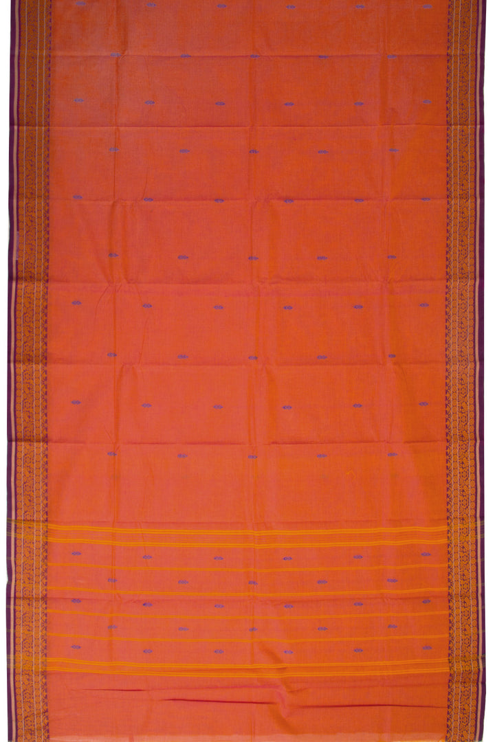 Orange Handloom Chettinad Cotton Saree 10072697