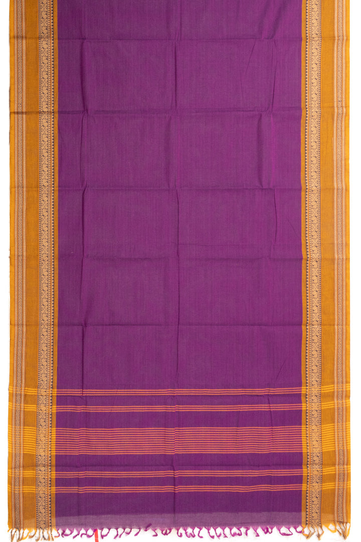 Purple Handloom Chettinad Cotton Saree 10072704