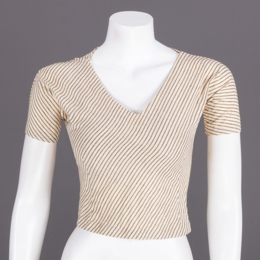 Cream Handcrafted Woven Crop Top