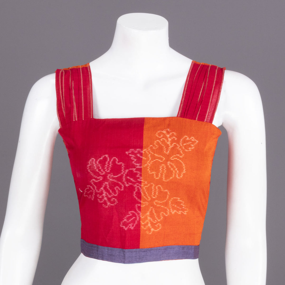 Red Handcrafted Odisha Ikat Crop Top