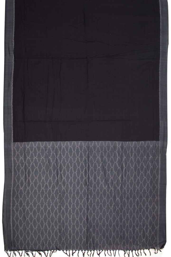 Black Handloom Maniabandha Ikat Cotton Saree