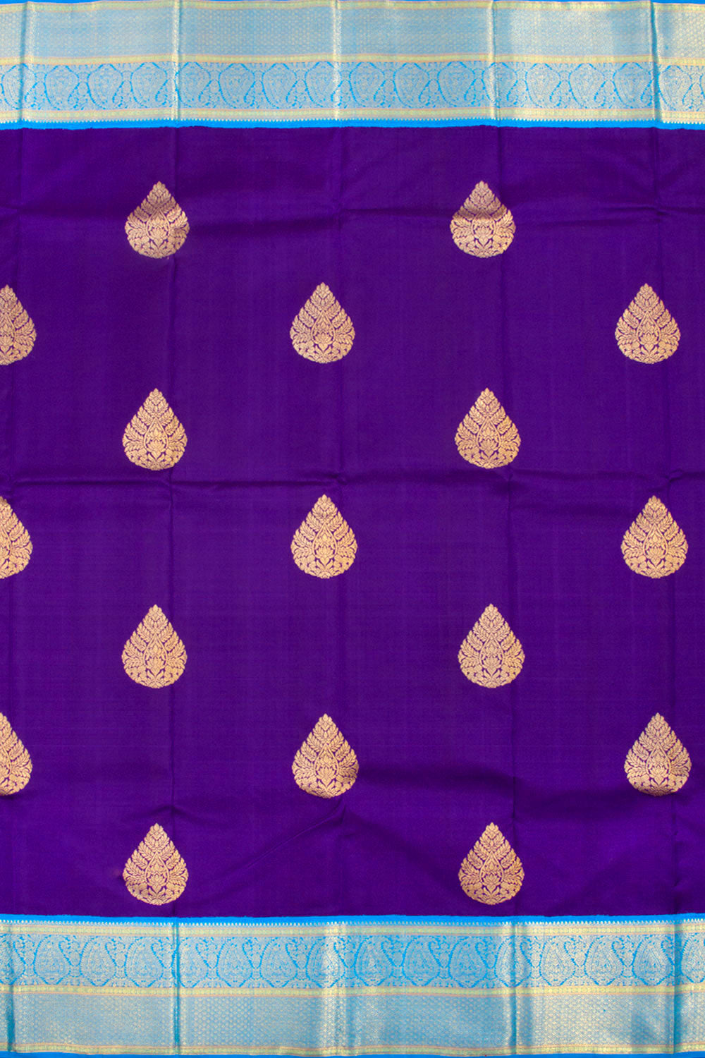 Royal Purple Pure Zari Korvai Kanjivaram Silk Saree 10062640