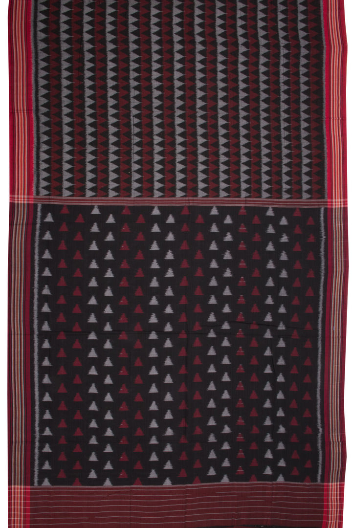 Black Handloom Pochampally Ikat Cotton Saree