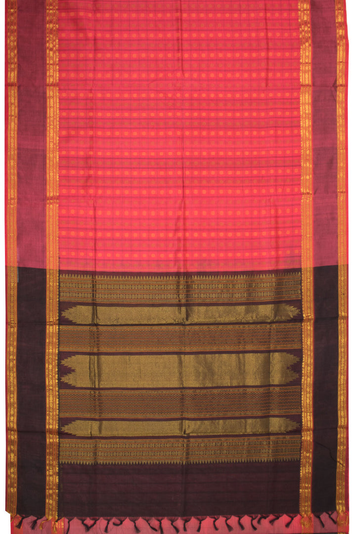 Red Handloom Kanchi Silk Cotton Saree