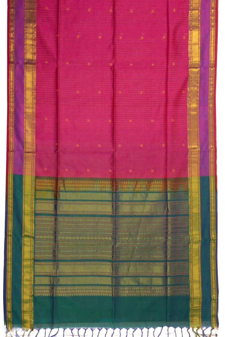 Pink Handloom Kanchi Silk Cotton Saree 10073551