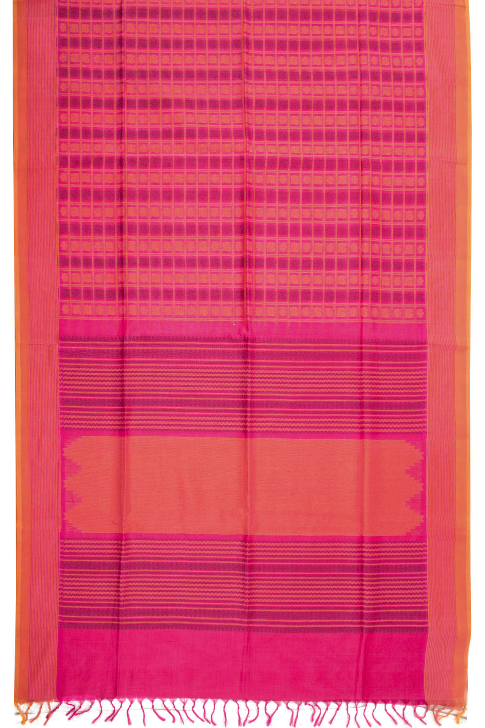 Pink Handloom Kanchi Silk Cotton Saree 10073553