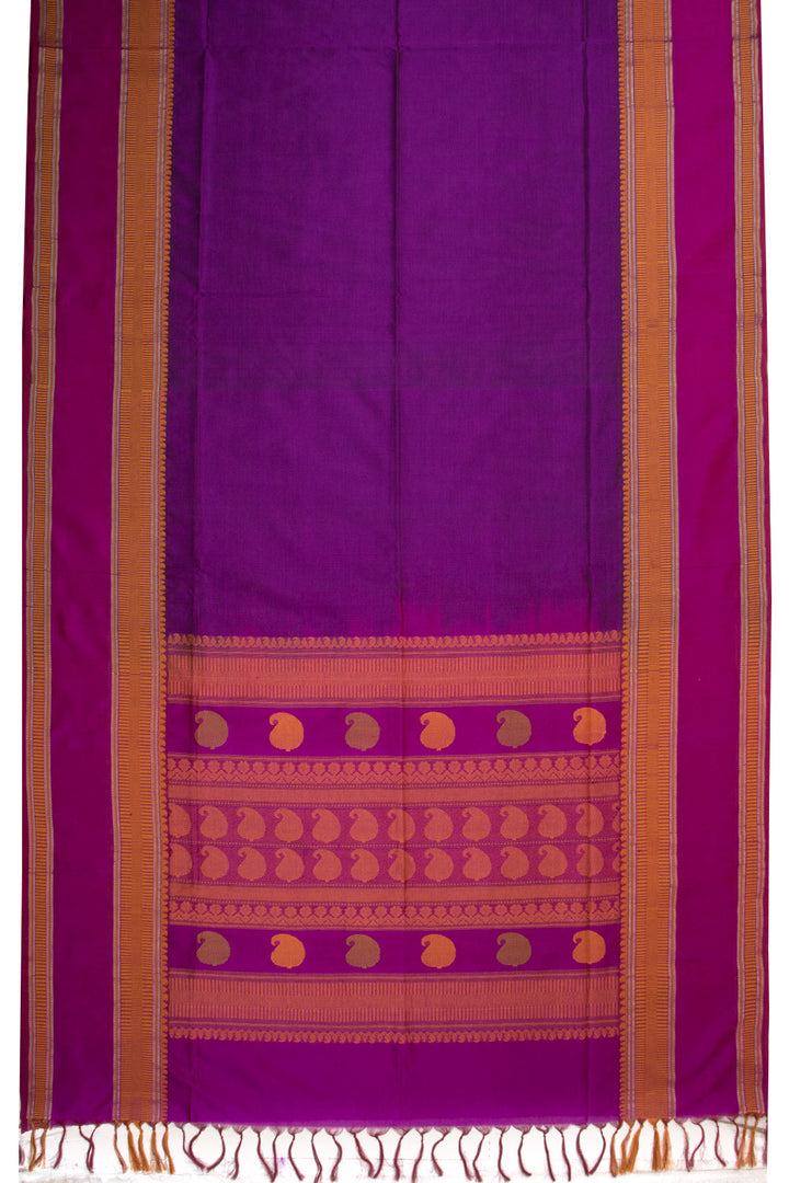 Purple Handloom Kanchi Silk Cotton Saree 10073555