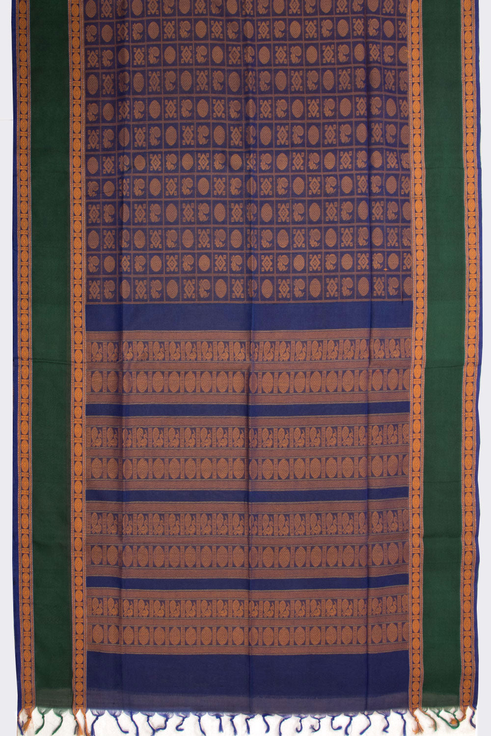 Blue Handloom Kanchi Silk Cotton Saree 10073563