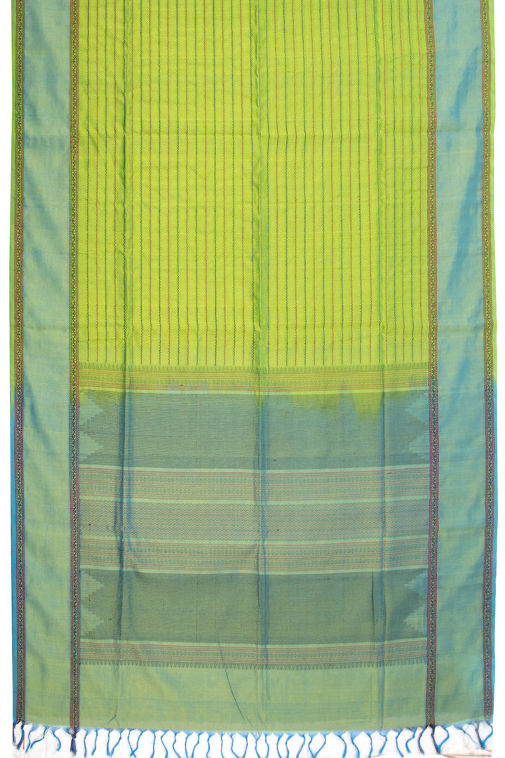 Green Handloom Kanchi Silk Cotton Saree 10073564