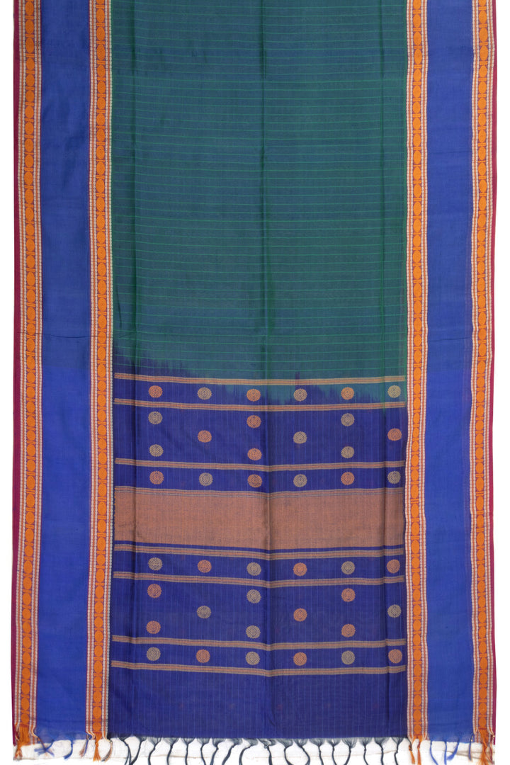 Green Handloom Kanchi Silk Cotton Saree 10073566