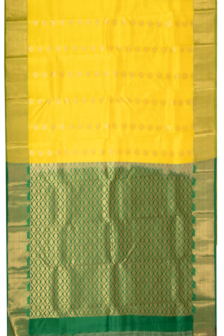 Yellow Kanjivaram Blended Silk Saree