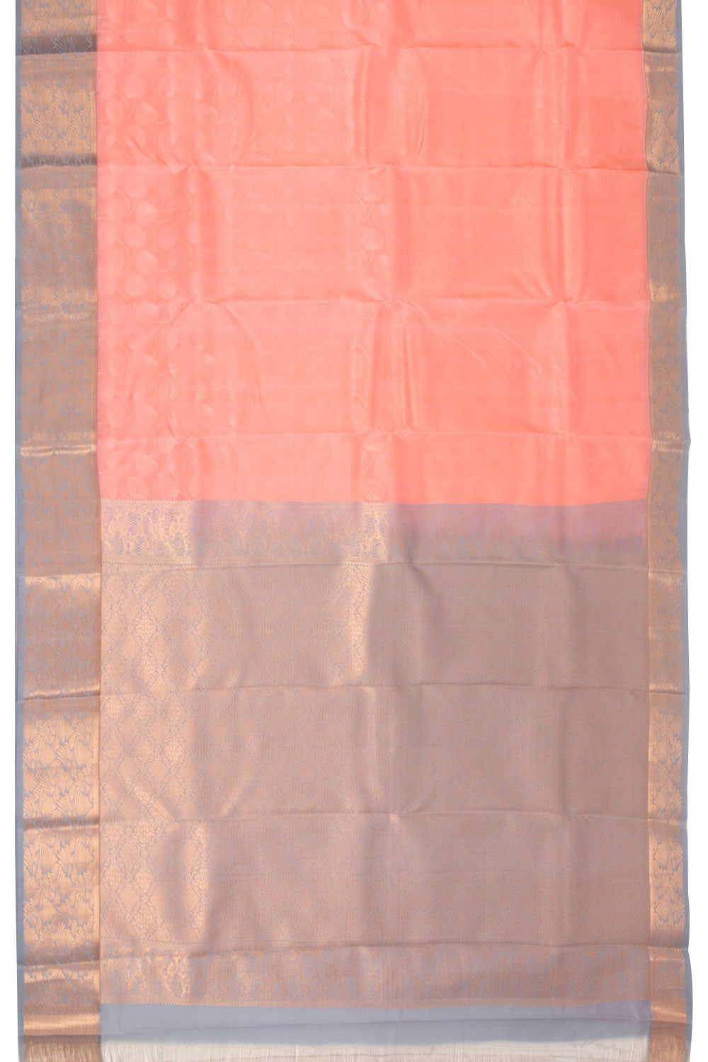 Peach Kanjivaram Blended Silk Saree