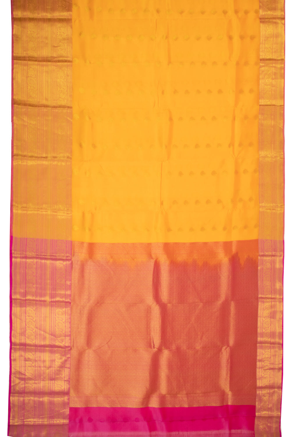 Orange Handloom Kanjivaram Blended Silk Saree 10072883