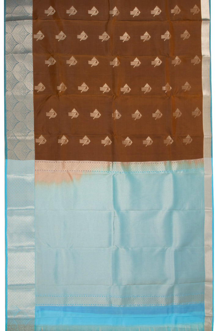 Brown Handloom Kanjivaram Blanded silk 10072888