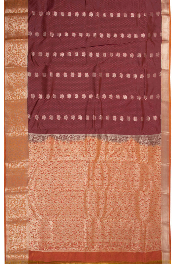 Maroon Handloom Kanjivaram Blended Silk Saree 10072889