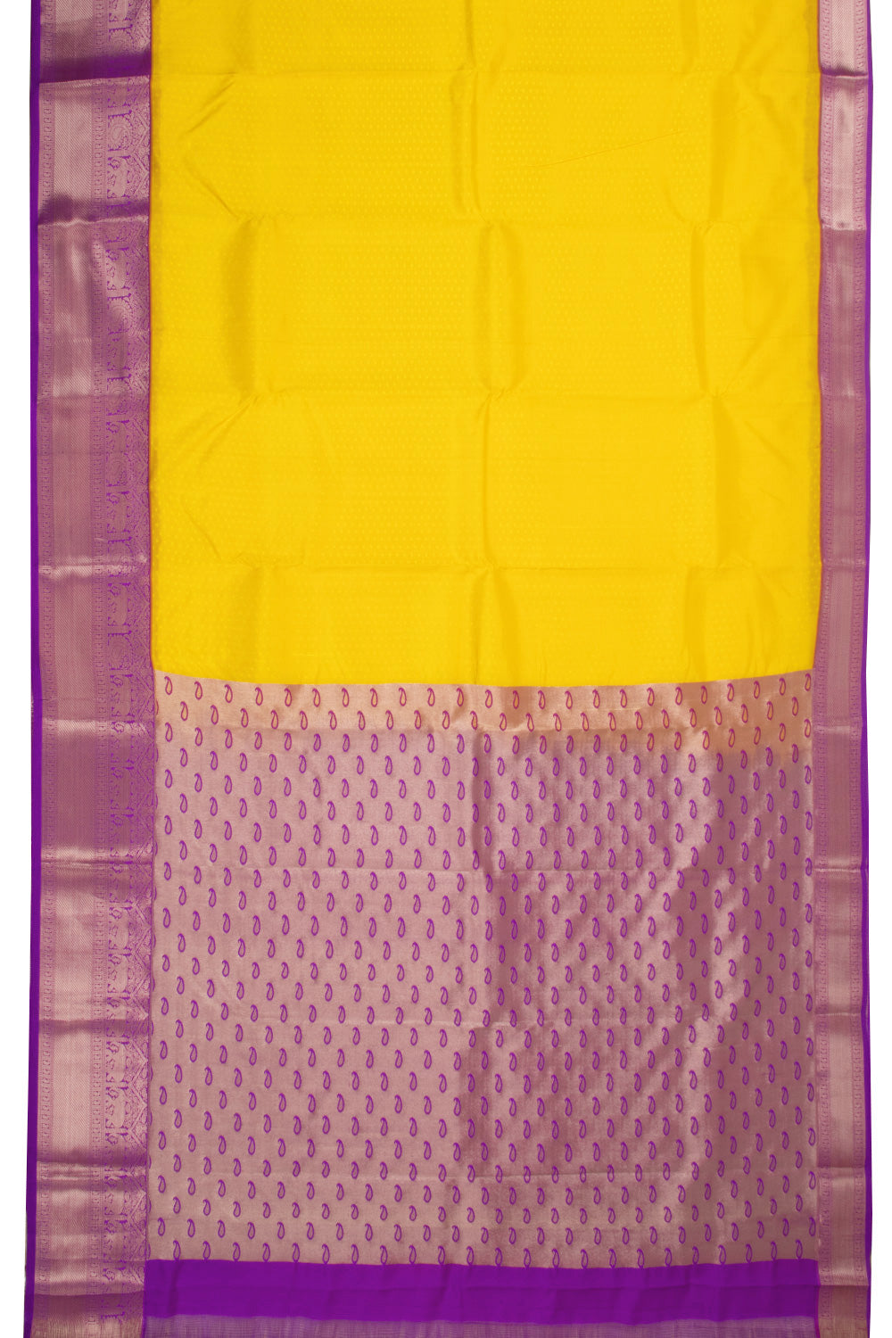 Yellow Handloom Kanjivaram Blended Silk Saree 10072893