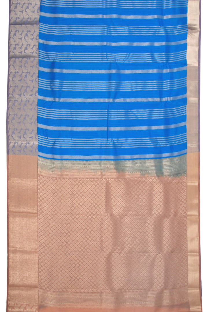 Blue Handloom Kanjivaram Blended Silk Saree 10072902