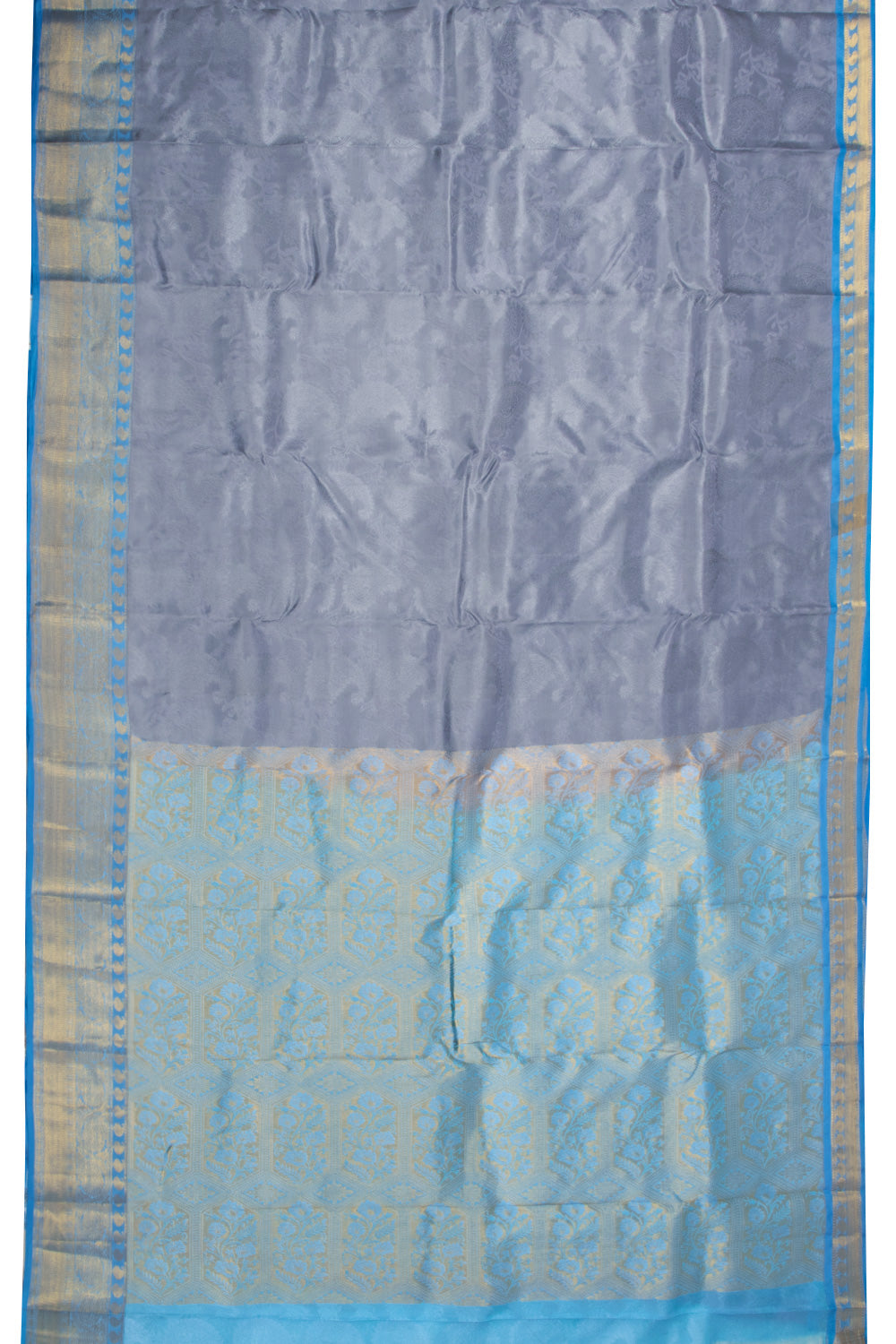 Grey Handloom Kanjivaram Blended Silk Saree 10072903