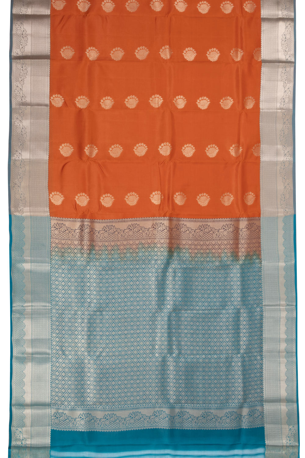 Orange Handloom Kanjivaram Silk Saree 10073822