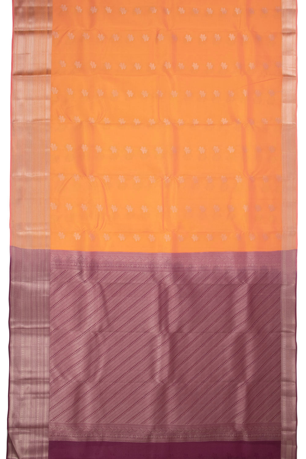 Orange Handloom Kanjivaram Silk Saree 10073824