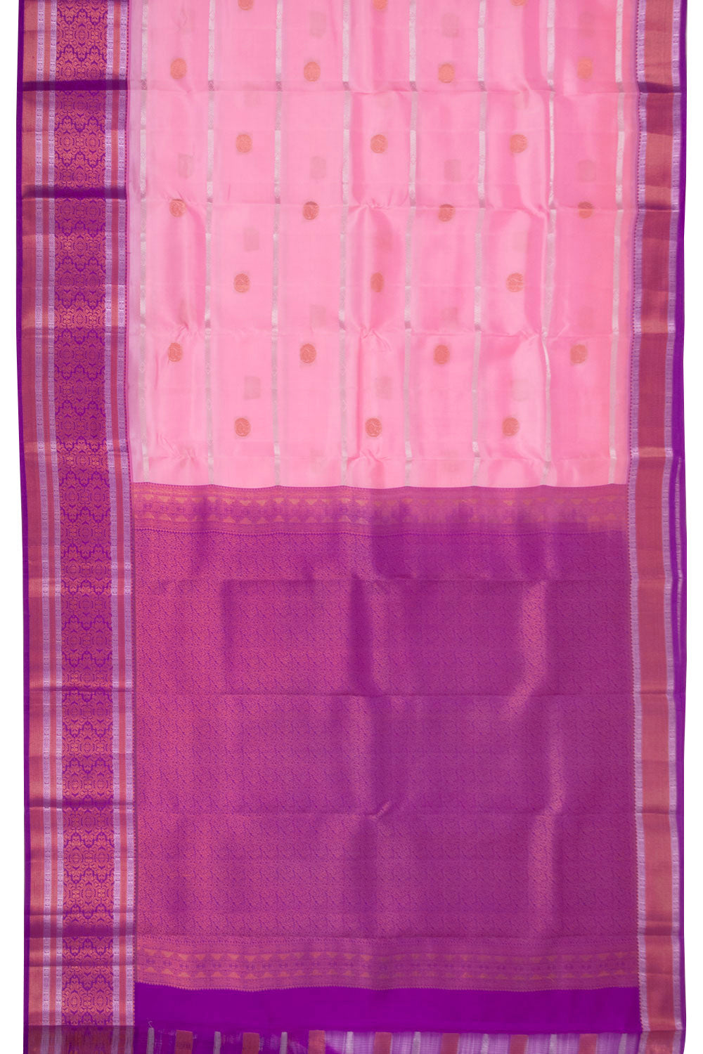 Pink Handloom Kanjivaram Silk Saree 10073830