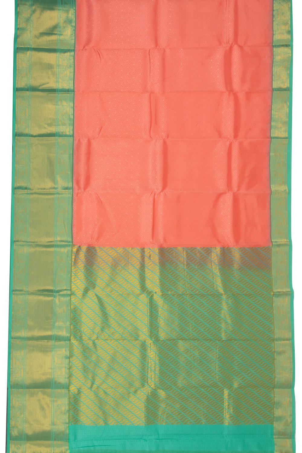 Peach Handloom Kanjivaram Silk Saree 10073838