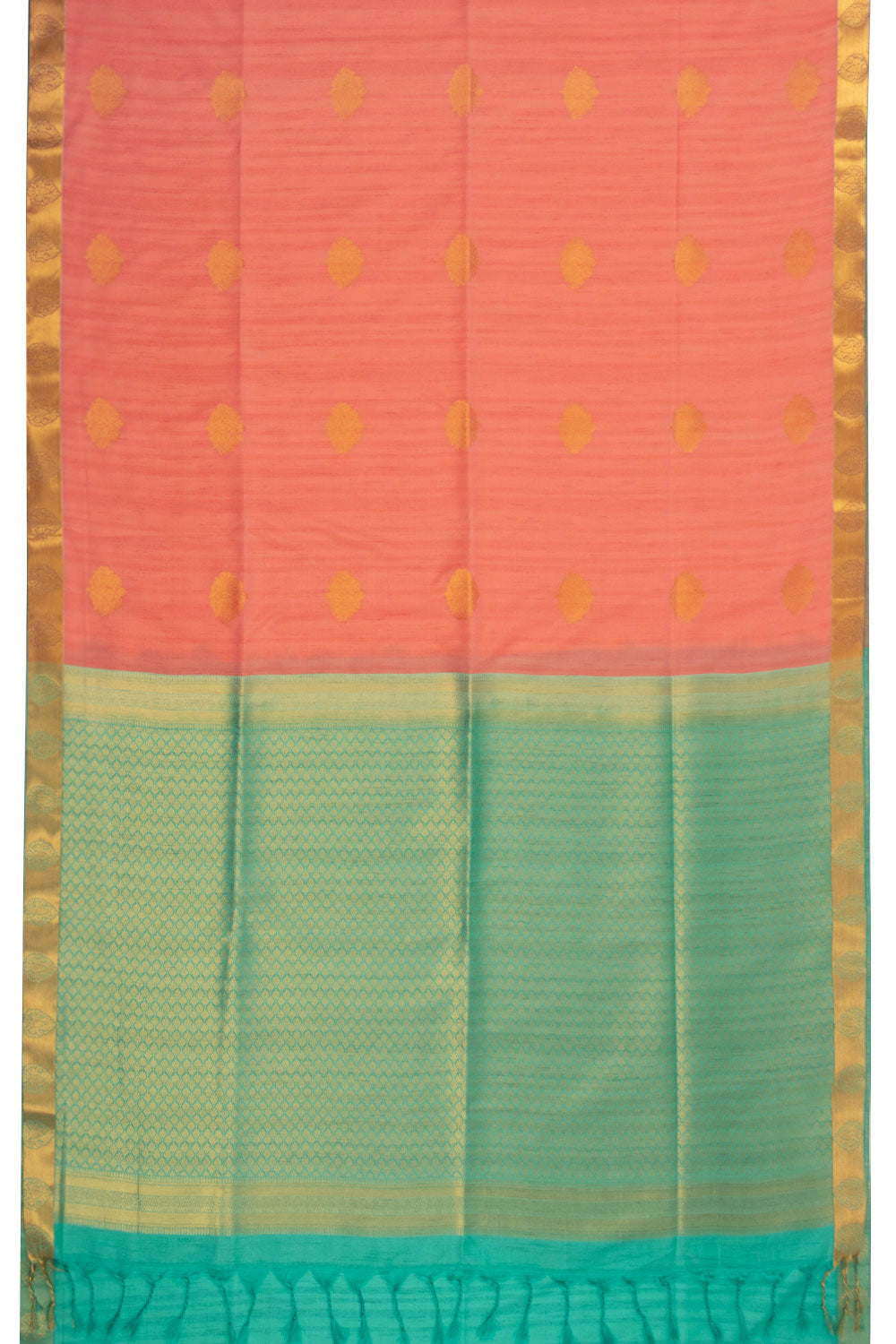 Peach Jute Weave Kanjivaram Silk Saree 10073843