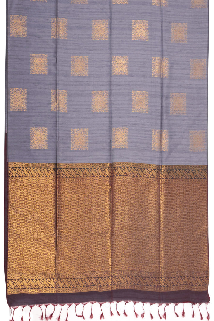 Grey Jute Weave Kanjivaram Silk Saree 10073849