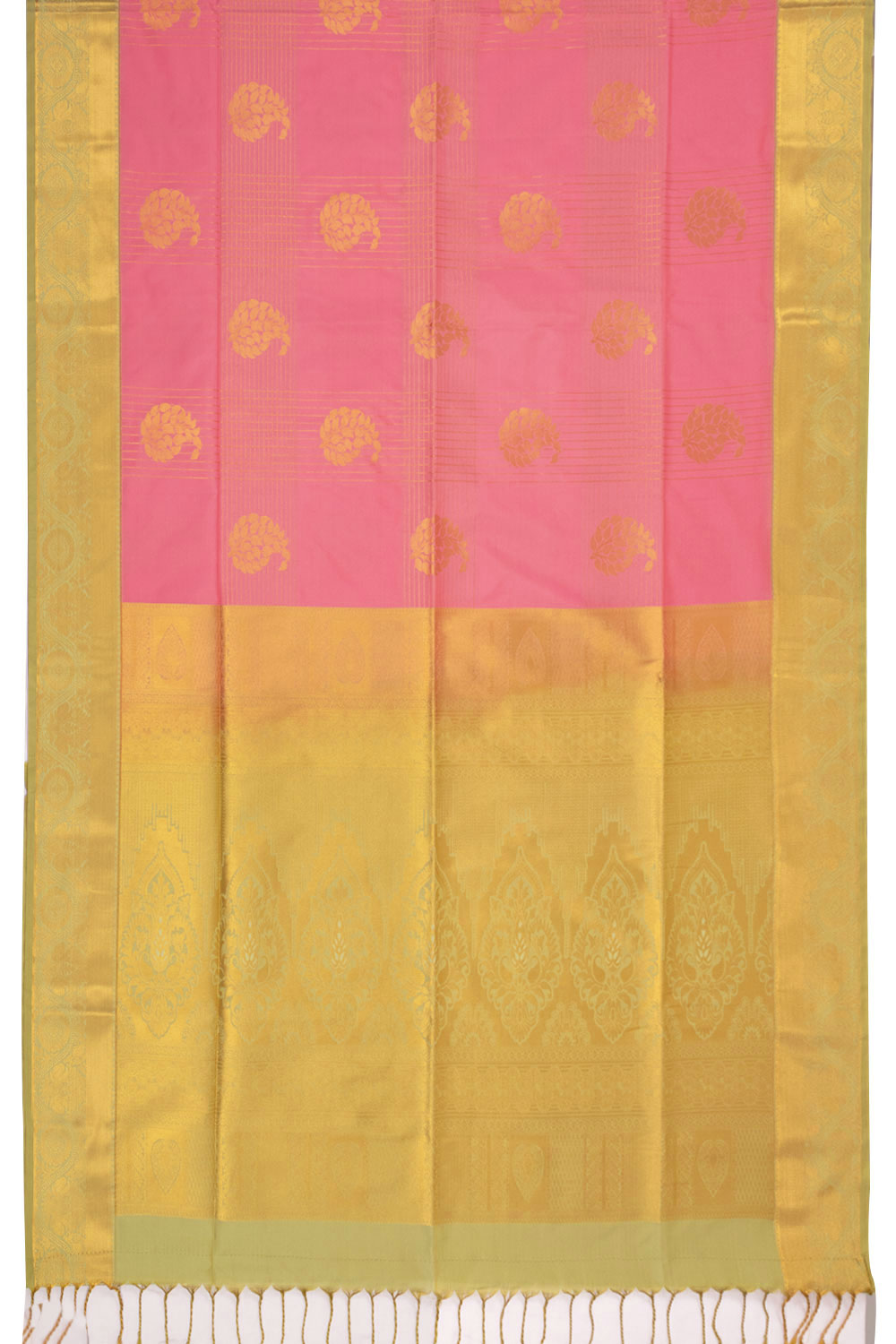 Pink Kanjivaram Silk Saree with Contrast Pallu 10073853