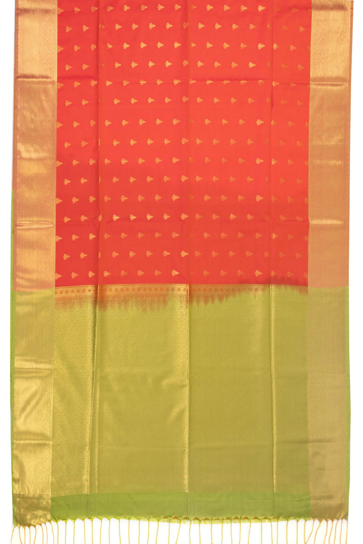 Red Kanjivaram Silk Saree with Contrast Pallu 10073855