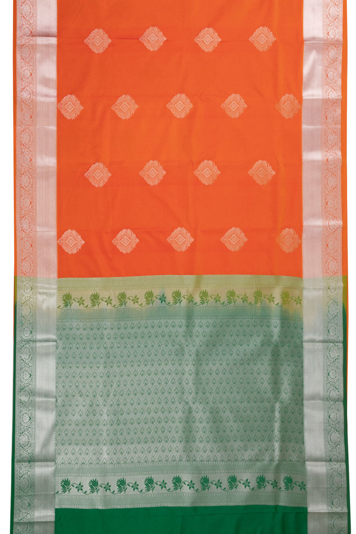 Orange Kanjivaram Silk Saree with Contrast Pallu 10073863