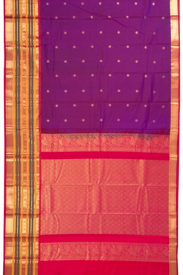 Dual Tone Purple Kanjivaram Silk Saree with Contrast Pallu 10073871