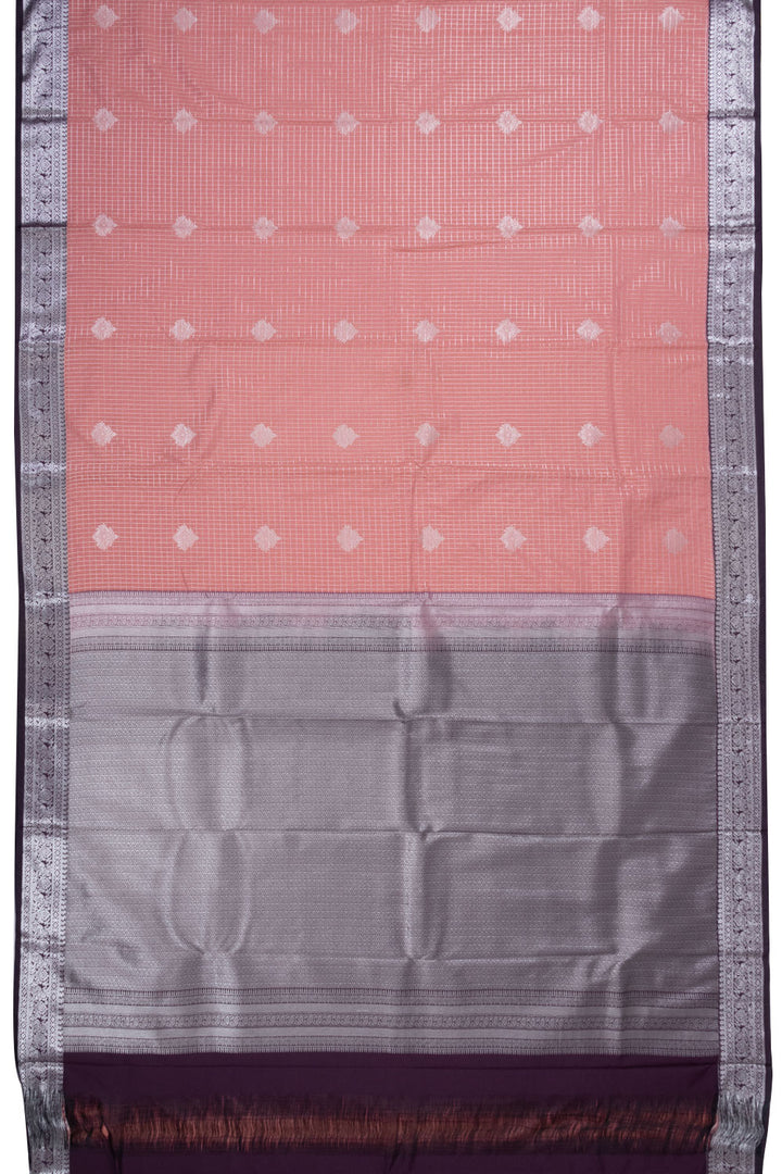 Mauve Kanjivaram Silk Saree with Contrast Pallu 10073877