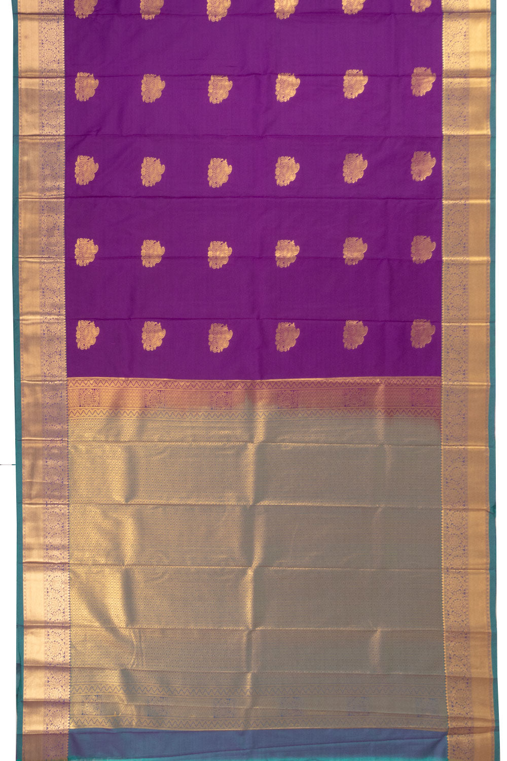 Purple Kanjivaram Silk Saree with Contrast Pallu 10073881