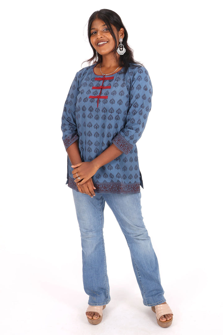 Blue Bagh Printed Cotton Kurti