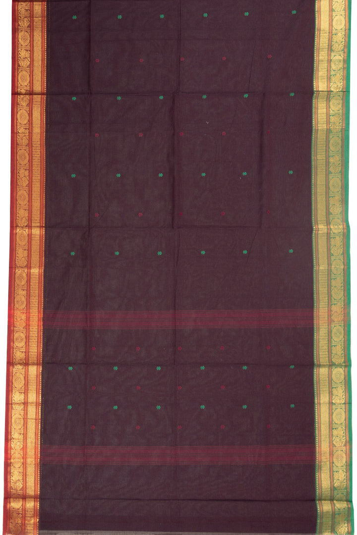 Brown Handloom Kanchi Cotton Saree