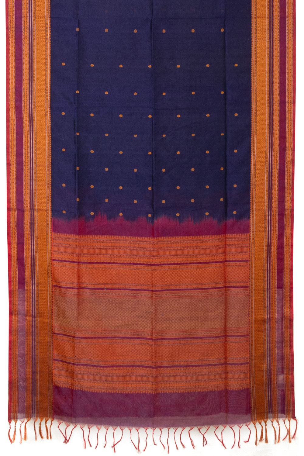 Royal Blue  Handloom Kanchi Silk Cotton Saree - Avishya