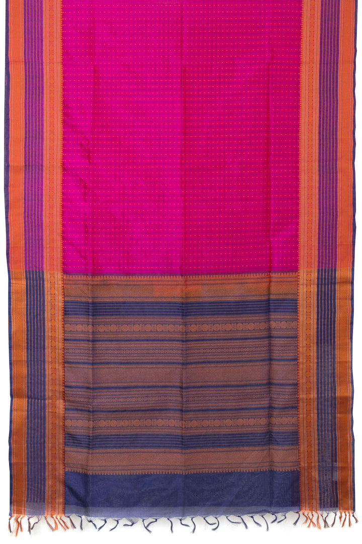 Pink Handloom Kanchi Silk Cotton Saree 10065355