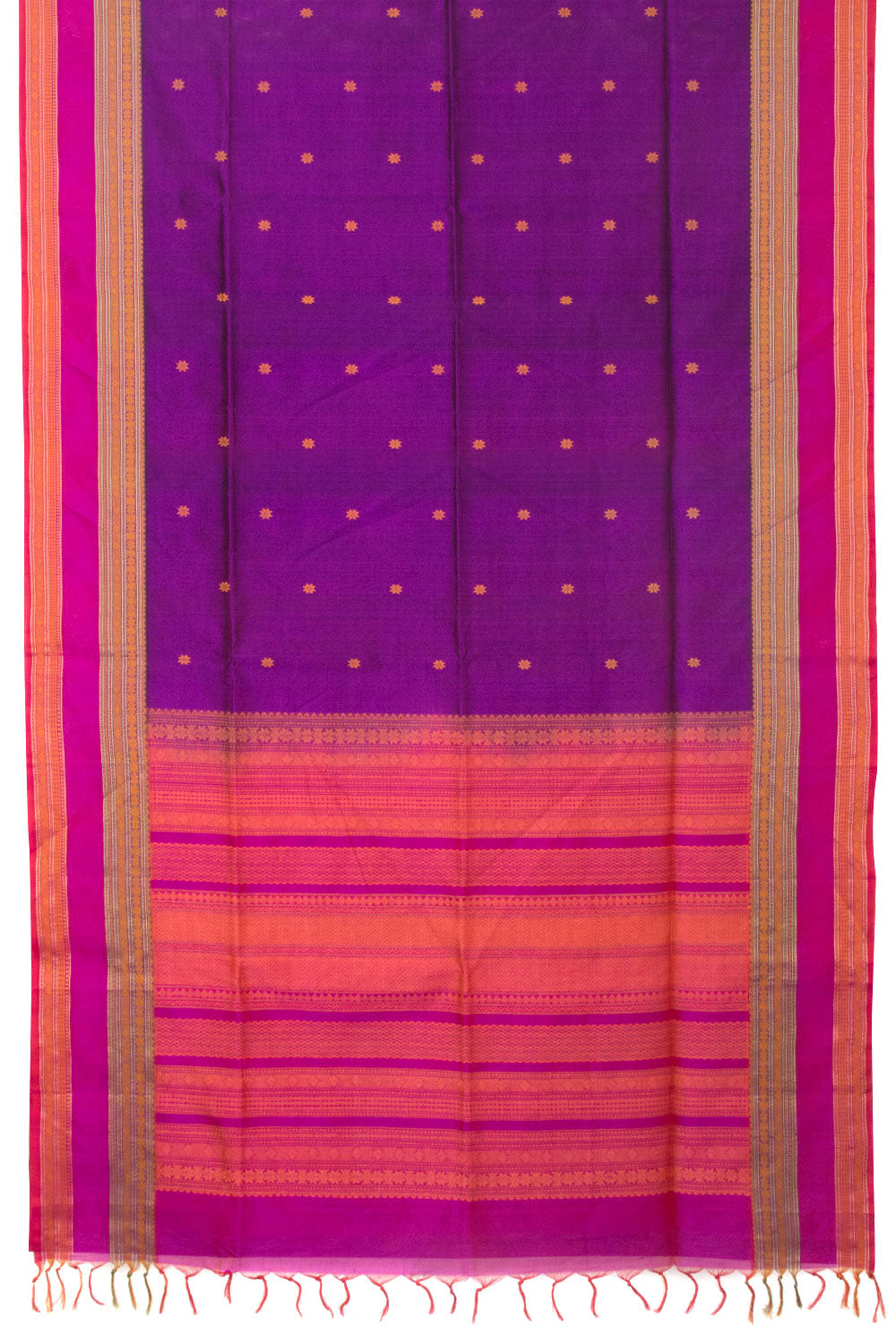 Purple Handloom Kanchi Silk Cotton Saree - Avishya