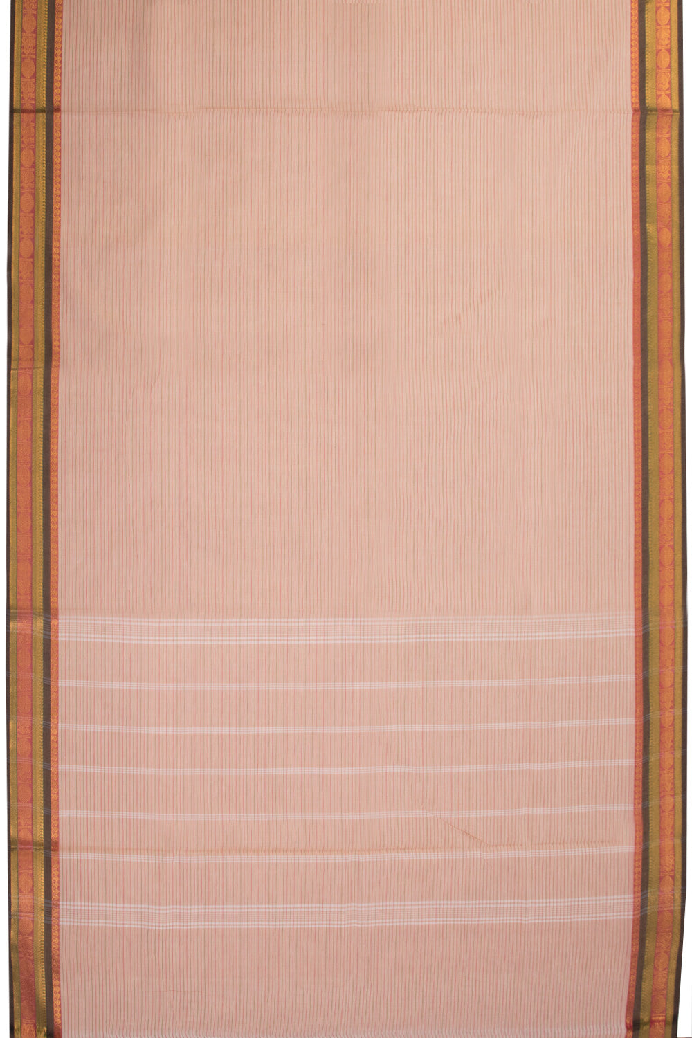 Pastel Pink Handwoven Kanchi Cotton Saree