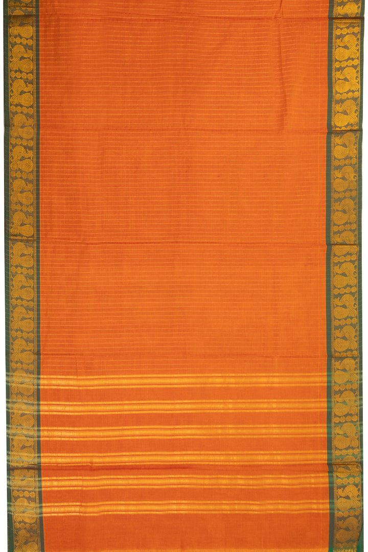 Orange Handloom Kanchi Cotton Saree