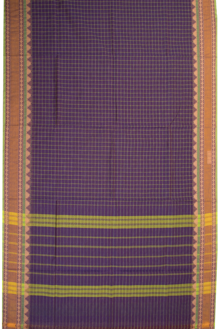 Violet Handwoven Kanchi Cotton Saree