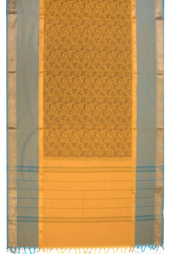 Yellow Handloom Kanchi Cotton Saree 