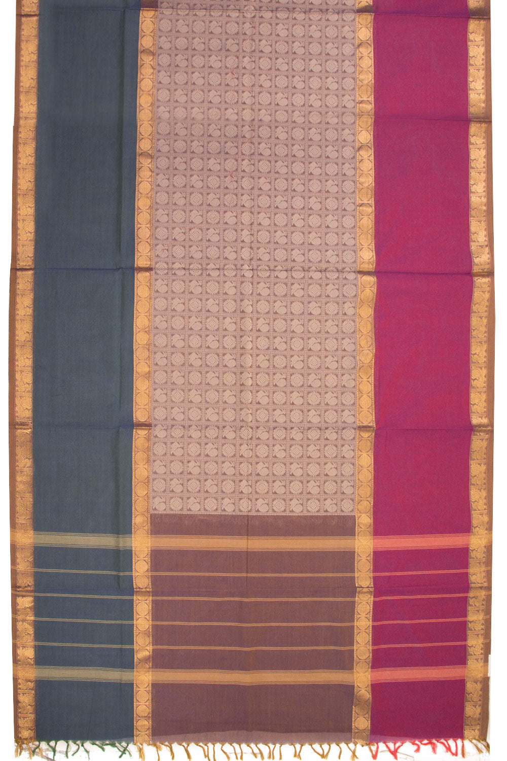 Brown Handloom Kanchi Cotton Saree