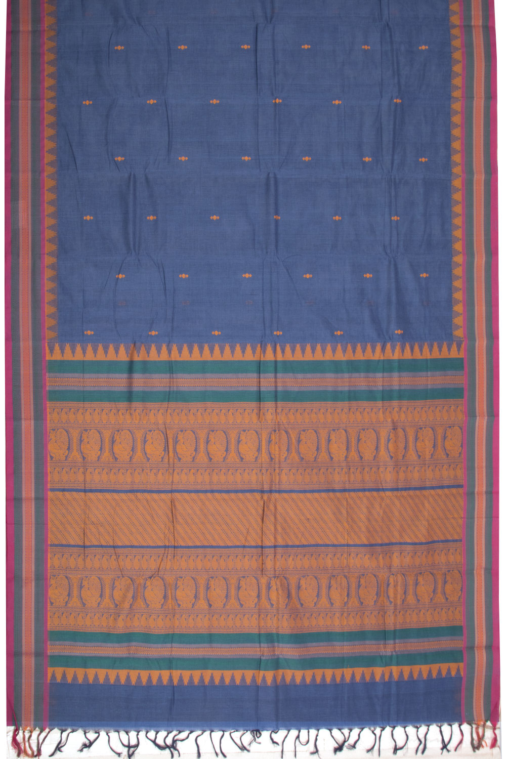 Blue Handloom Kanchi Cotton Saree 