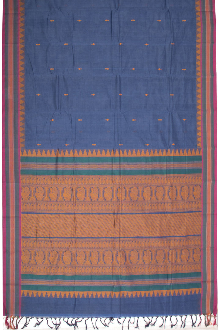 Blue Handloom Kanchi Cotton Saree 