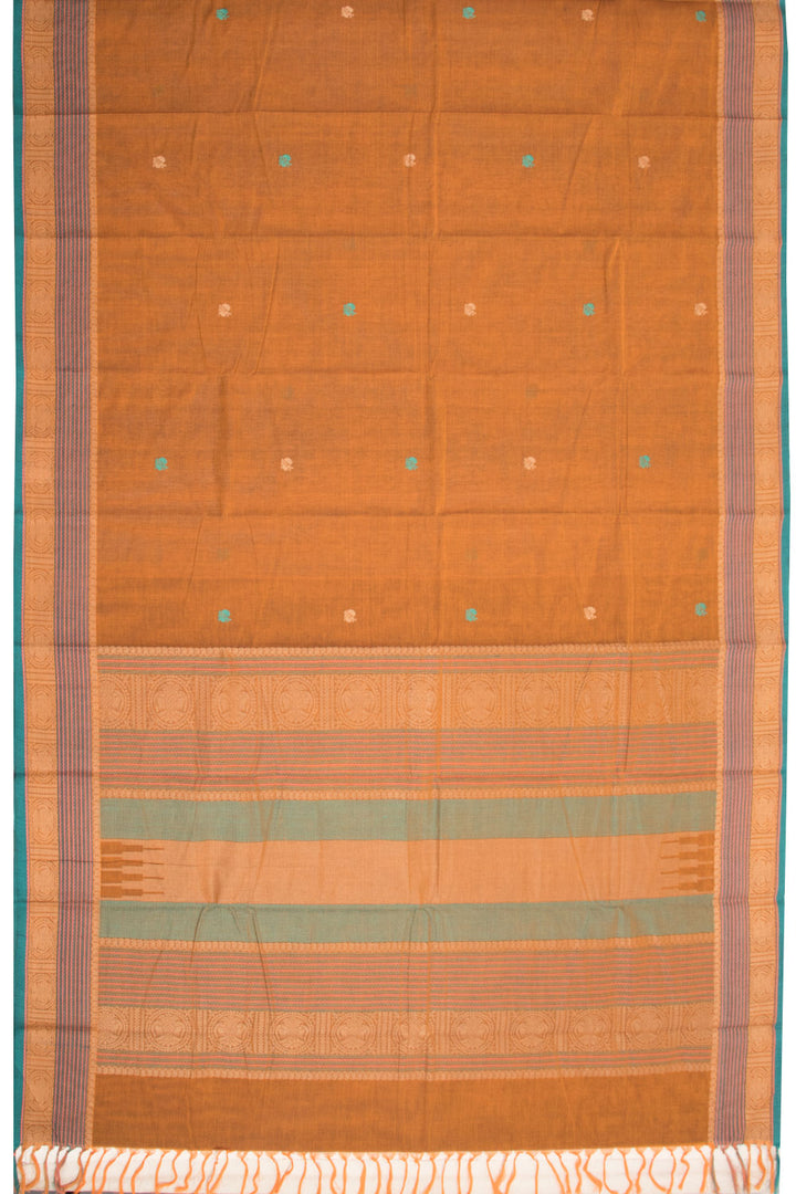 Brown Handloom Kanchi Cotton Saree