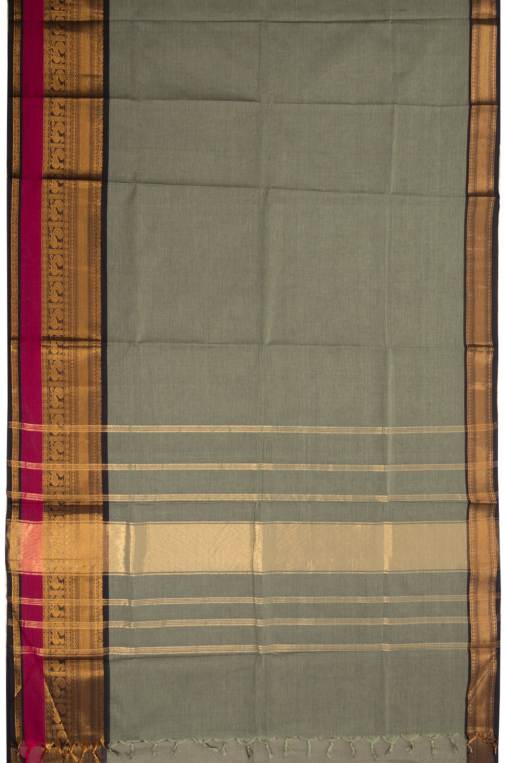 Grey Handloom Kanchi Cotton Saree